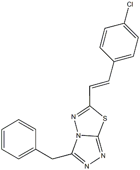 3-benzyl-6-[2-(4-chlorophenyl)vinyl][1,2,4]triazolo[3,4-b][1,3,4]thiadiazole Struktur