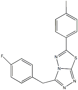 3-(4-fluorobenzyl)-6-(4-methylphenyl)[1,2,4]triazolo[3,4-b][1,3,4]thiadiazole Struktur