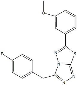 3-[3-(4-fluorobenzyl)[1,2,4]triazolo[3,4-b][1,3,4]thiadiazol-6-yl]phenyl methyl ether Struktur