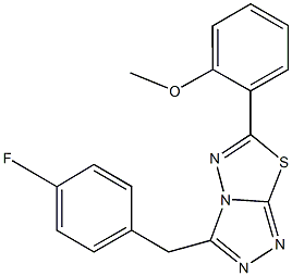 2-[3-(4-fluorobenzyl)[1,2,4]triazolo[3,4-b][1,3,4]thiadiazol-6-yl]phenyl methyl ether Struktur