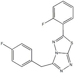 3-(4-fluorobenzyl)-6-(2-fluorophenyl)[1,2,4]triazolo[3,4-b][1,3,4]thiadiazole Struktur