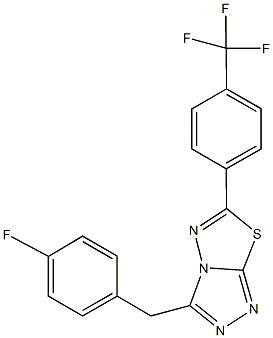 3-(4-fluorobenzyl)-6-[4-(trifluoromethyl)phenyl][1,2,4]triazolo[3,4-b][1,3,4]thiadiazole Struktur