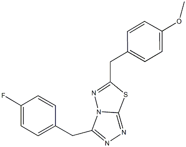 4-{[3-(4-fluorobenzyl)[1,2,4]triazolo[3,4-b][1,3,4]thiadiazol-6-yl]methyl}phenyl methyl ether Struktur