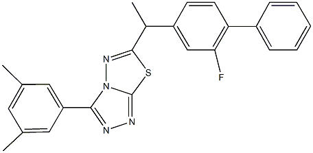 3-(3,5-dimethylphenyl)-6-[1-(2-fluoro[1,1'-biphenyl]-4-yl)ethyl][1,2,4]triazolo[3,4-b][1,3,4]thiadiazole Struktur