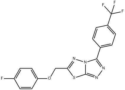 6-[(4-fluorophenoxy)methyl]-3-[4-(trifluoromethyl)phenyl][1,2,4]triazolo[3,4-b][1,3,4]thiadiazole Struktur