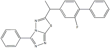 6-[1-(2-fluoro[1,1'-biphenyl]-4-yl)ethyl]-3-phenyl[1,2,4]triazolo[3,4-b][1,3,4]thiadiazole Struktur