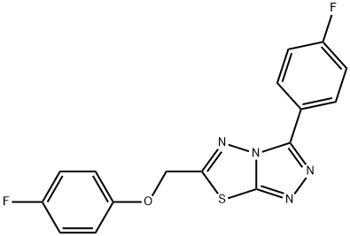 6-[(4-fluorophenoxy)methyl]-3-(4-fluorophenyl)[1,2,4]triazolo[3,4-b][1,3,4]thiadiazole Struktur