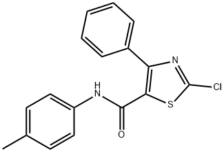 2-chloro-N-(4-methylphenyl)-4-phenyl-1,3-thiazole-5-carboxamide Struktur