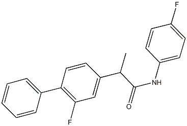 2-(2-fluoro[1,1'-biphenyl]-4-yl)-N-(4-fluorophenyl)propanamide Struktur