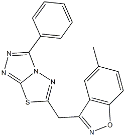 5-methyl-3-[(3-phenyl[1,2,4]triazolo[3,4-b][1,3,4]thiadiazol-6-yl)methyl]-1,2-benzisoxazole Struktur