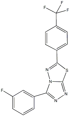 3-(3-fluorophenyl)-6-[4-(trifluoromethyl)phenyl][1,2,4]triazolo[3,4-b][1,3,4]thiadiazole Struktur