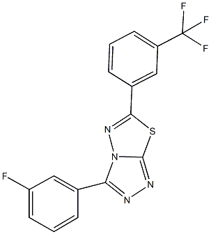 3-(3-fluorophenyl)-6-[3-(trifluoromethyl)phenyl][1,2,4]triazolo[3,4-b][1,3,4]thiadiazole Struktur