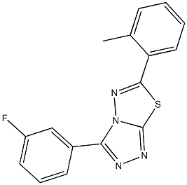 3-(3-fluorophenyl)-6-(2-methylphenyl)[1,2,4]triazolo[3,4-b][1,3,4]thiadiazole Struktur