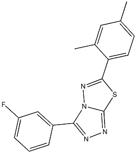 6-(2,4-dimethylphenyl)-3-(3-fluorophenyl)[1,2,4]triazolo[3,4-b][1,3,4]thiadiazole Struktur