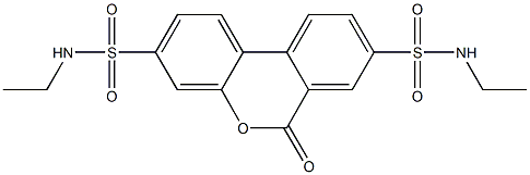 N~3~,N~8~-diethyl-6-oxo-6H-benzo[c]chromene-3,8-disulfonamide Struktur