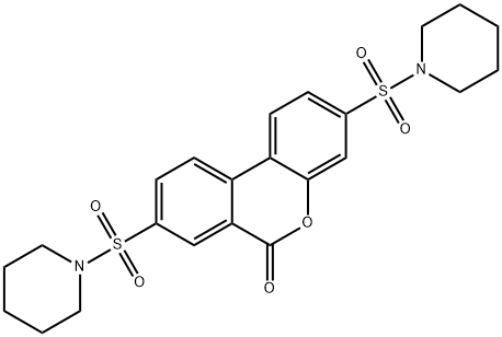 3,8-bis(1-piperidinylsulfonyl)-6H-benzo[c]chromen-6-one Struktur