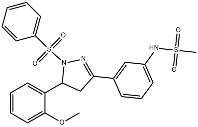 N-{3-[5-(2-methoxyphenyl)-1-(phenylsulfonyl)-4,5-dihydro-1H-pyrazol-3-yl]phenyl}methanesulfonamide Struktur