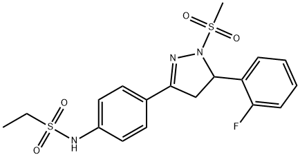 N-{4-[5-(2-fluorophenyl)-1-(methylsulfonyl)-4,5-dihydro-1H-pyrazol-3-yl]phenyl}ethanesulfonamide Struktur