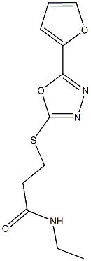 N-ethyl-3-{[5-(2-furyl)-1,3,4-oxadiazol-2-yl]sulfanyl}propanamide Struktur