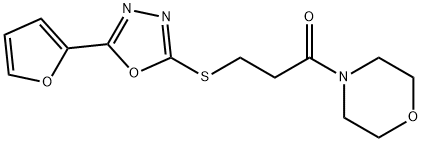 5-(2-furyl)-1,3,4-oxadiazol-2-yl 3-(4-morpholinyl)-3-oxopropyl sulfide Struktur