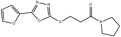 5-(2-furyl)-1,3,4-oxadiazol-2-yl 3-oxo-3-(1-pyrrolidinyl)propyl sulfide Struktur