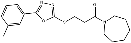 3-(1-azepanyl)-3-oxopropyl 5-(3-methylphenyl)-1,3,4-oxadiazol-2-yl sulfide Struktur