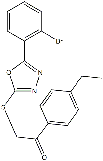 2-{[5-(2-bromophenyl)-1,3,4-oxadiazol-2-yl]sulfanyl}-1-(4-ethylphenyl)ethanone Struktur