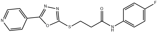 N-(4-fluorophenyl)-3-{[5-(4-pyridinyl)-1,3,4-oxadiazol-2-yl]thio}propanamide Struktur