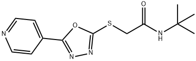 N-(tert-butyl)-2-{[5-(4-pyridinyl)-1,3,4-oxadiazol-2-yl]sulfanyl}acetamide Struktur