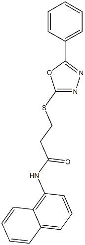 N-(1-naphthyl)-3-[(5-phenyl-1,3,4-oxadiazol-2-yl)sulfanyl]propanamide Struktur