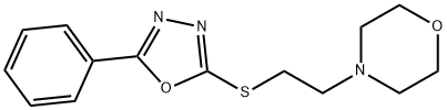 2-(4-morpholinyl)ethyl 5-phenyl-1,3,4-oxadiazol-2-yl sulfide Struktur