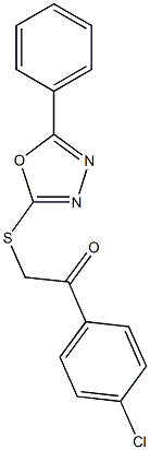 1-(4-chlorophenyl)-2-[(5-phenyl-1,3,4-oxadiazol-2-yl)sulfanyl]ethanone Struktur