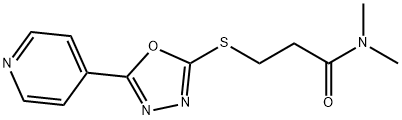 N,N-dimethyl-3-{[5-(4-pyridinyl)-1,3,4-oxadiazol-2-yl]sulfanyl}propanamide Struktur