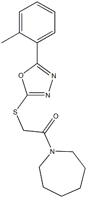 2-(1-azepanyl)-2-oxoethyl 5-(2-methylphenyl)-1,3,4-oxadiazol-2-yl sulfide Struktur