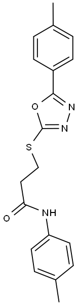 N-(4-methylphenyl)-3-{[5-(4-methylphenyl)-1,3,4-oxadiazol-2-yl]sulfanyl}propanamide Struktur