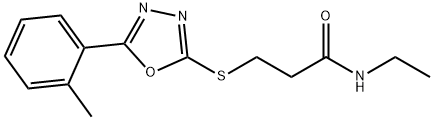 N-ethyl-3-{[5-(2-methylphenyl)-1,3,4-oxadiazol-2-yl]sulfanyl}propanamide Struktur