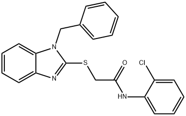 2-[(1-benzyl-1H-benzimidazol-2-yl)thio]-N-(2-chlorophenyl)acetamide Struktur