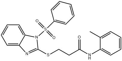 N-(2-methylphenyl)-3-{[1-(phenylsulfonyl)-1H-benzimidazol-2-yl]sulfanyl}propanamide Struktur