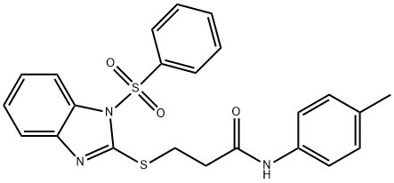 N-(4-methylphenyl)-3-{[1-(phenylsulfonyl)-1H-benzimidazol-2-yl]sulfanyl}propanamide Struktur