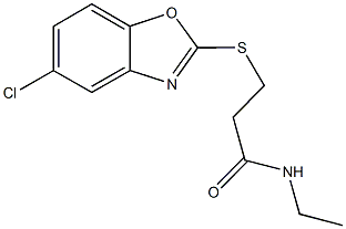 3-[(5-chloro-1,3-benzoxazol-2-yl)sulfanyl]-N-ethylpropanamide Struktur