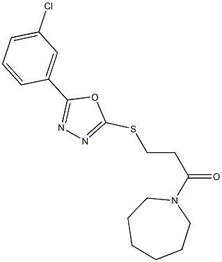 3-(1-azepanyl)-3-oxopropyl 5-(3-chlorophenyl)-1,3,4-oxadiazol-2-yl sulfide Struktur