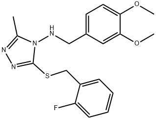 N-(3,4-dimethoxybenzyl)-N-{3-[(2-fluorobenzyl)sulfanyl]-5-methyl-4H-1,2,4-triazol-4-yl}amine Struktur