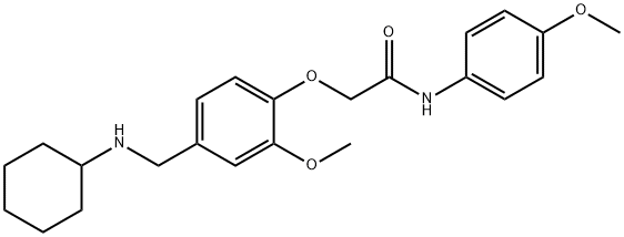 2-{4-[(cyclohexylamino)methyl]-2-methoxyphenoxy}-N-(4-methoxyphenyl)acetamide Struktur