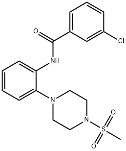 3-chloro-N-{2-[4-(methylsulfonyl)-1-piperazinyl]phenyl}benzamide Struktur