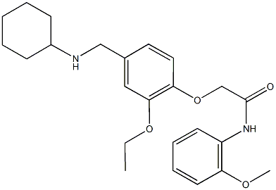 2-{4-[(cyclohexylamino)methyl]-2-ethoxyphenoxy}-N-(2-methoxyphenyl)acetamide Struktur