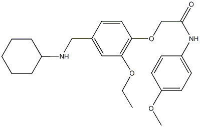 2-{4-[(cyclohexylamino)methyl]-2-ethoxyphenoxy}-N-(4-methoxyphenyl)acetamide Struktur