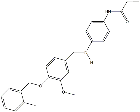 N-[4-({3-methoxy-4-[(2-methylbenzyl)oxy]benzyl}amino)phenyl]propanamide Struktur