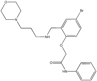 2-[4-bromo-2-({[3-(4-morpholinyl)propyl]amino}methyl)phenoxy]-N-phenylacetamide Struktur