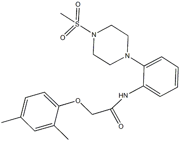 2-(2,4-dimethylphenoxy)-N-{2-[4-(methylsulfonyl)-1-piperazinyl]phenyl}acetamide Struktur