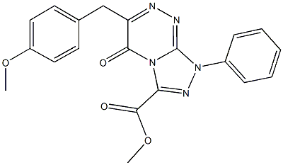 methyl 6-(4-methoxybenzyl)-5-oxo-1-phenyl-1,5-dihydro[1,2,4]triazolo[3,4-c][1,2,4]triazine-3-carboxylate Struktur